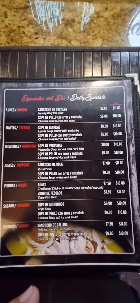 La Pequeña Colombia Menu - Image 5